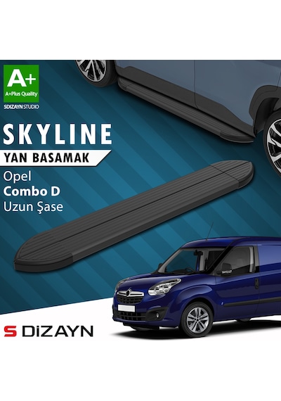 S-dizayn Opel Combo D Uzun Şase Skyline Siyah Yan Basamak 223 Cm 2011-2015 A+ Kalite