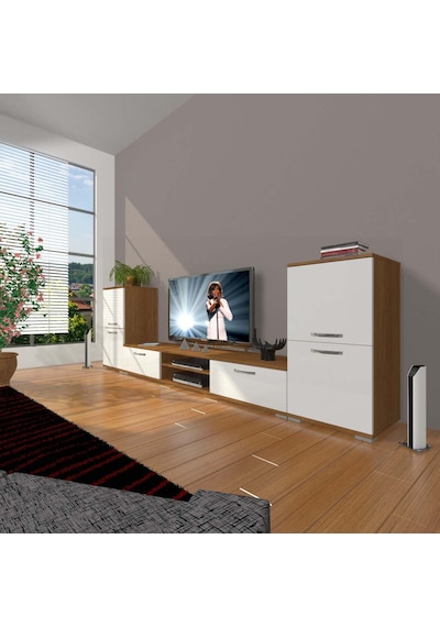 Decoraktiv Eko On2 Slm Dvd Tv Ünitesi Tv Sehpası - Ceviz Beyaz Ahşap - Beyaz