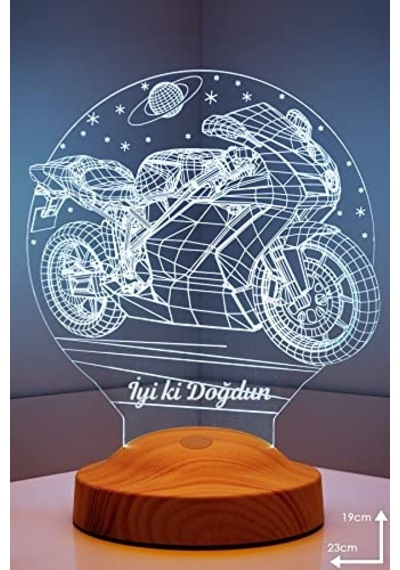 Racing Motosiklet Motor Hayranlarına Hediye 3d Led Lamba, Erkeğe Hediye, Motor Gp Kişiye Özel 3 Boyutlu Lamba Genel