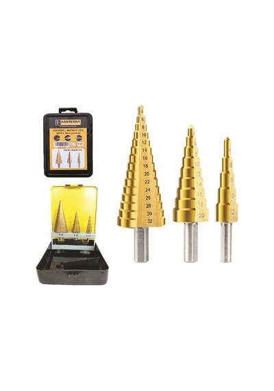 Meşem 6160 Kademeli Matkap Ucu Seti 3 Lü Set
