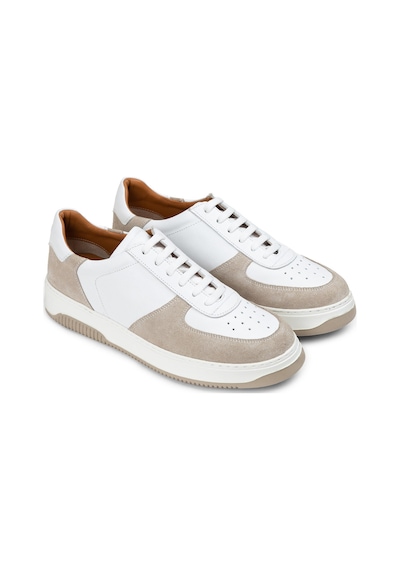 Deery Hakiki Deri Bej Erkek Sneaker Ayakkabı - 01965Mbeje01 Bej