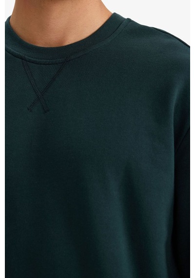 Defacto %100 Pamuk Basic Sweatshirt E8339AX26SP Yeşil