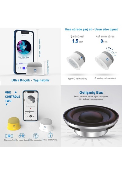 Mag-soundmate Magsafe Uyumlu Mini Taşınabilir Bluetooth Hoparlör Siyah