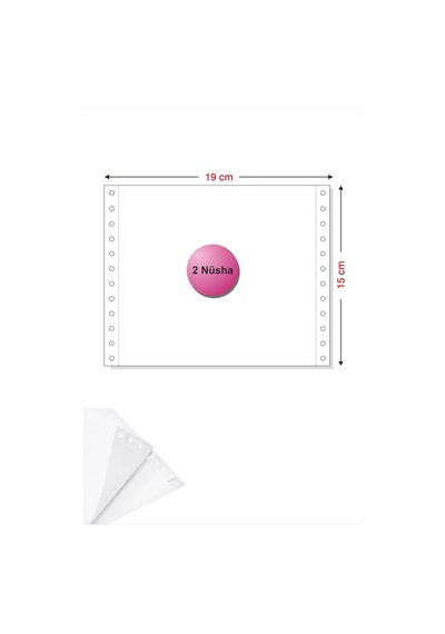 6x19 Kantar Fişi 2 Nüsha 1000 Adet , Beyaz Otokopili Sürekli Form 6''x19 Cm