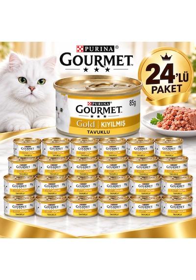 Gourmet Gold Kıyılmış Tavuk Etli Yetişkin Kedi Yaş Mama 24x85g