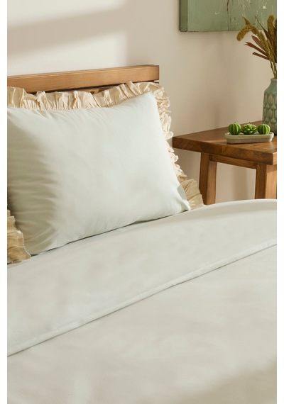 Kaşmir Home Lisa %100 Pamuk Tek Kişilik Nevresim Takımı Offwhite