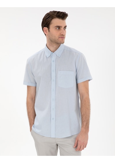 Pierre Cardin Erkek Açık Mavi Gömlek Kısa Kollu 50303418-vr003 Açik Mavi