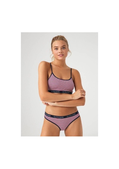 U.s. Polo Assn. Çizgili Büstiyer Slip Takım Lacivert 001