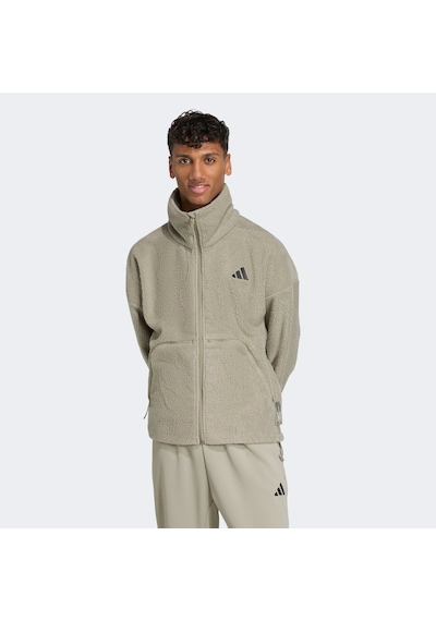 Adidas City Tech High Pile Fleece Full Zip Erkek Yeşil Polar Kb1199