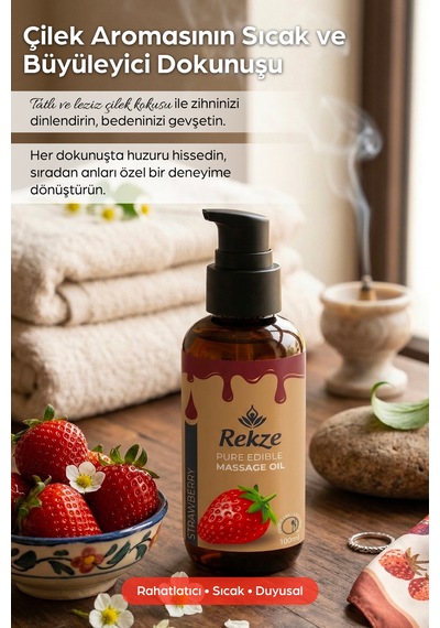 Tatlı Kaçamak: Unisex Ve Erotik Çilek Aromalı Masaj Yağı 100 Ml - 636334036