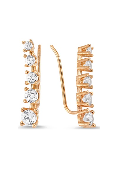 Altın Rose Gold Beştaş Yan Küpe As169Kp Altınsepeti