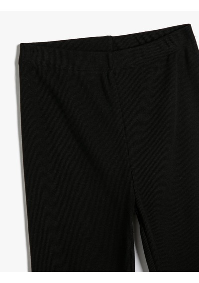 Koton Basic İspanyol Paça Pantolon Beli Lastikli Siyah 4wkg40029ak Siyah Koton Basic İspanyol Paça Pantolon Beli Lastikli Siyah 4wkg40029ak Siyah