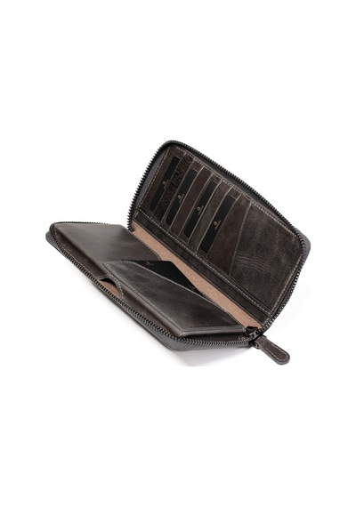 Crazy Gri Cüzdan & Kartlık Unisex 1780 Grande Deri Cüzdan Kartlık