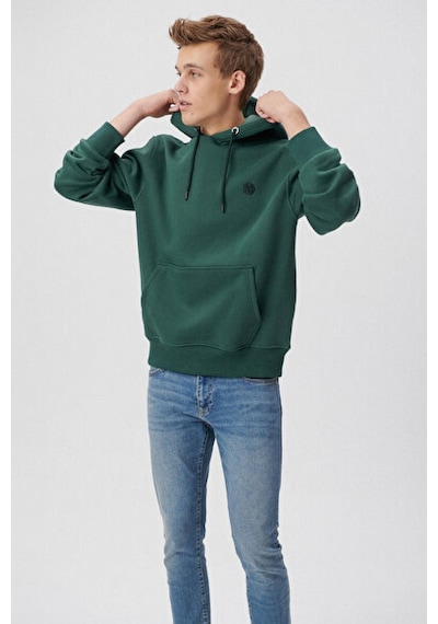 Mavi M065809-71580-fw Kapüşonlu Sweatshırt Derin Orman Yeşi Erkek Sweatshirt M065809-71580-R10842 Yeşil