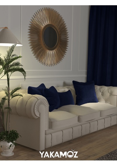 Lacivert Kırlent , Yastık Kılıfı Kadife Görünümlü Velvet Touch Serisi Lacivert