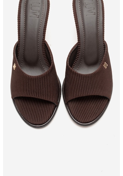 Luvishoes Wendy Kahverengi Kadın İnce Topuklu Terlik Kahverengi
