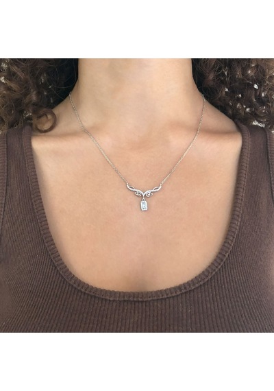 Ferizz Zirkon Taşlı El İşçiliği Gümüş Kolye Gk-327