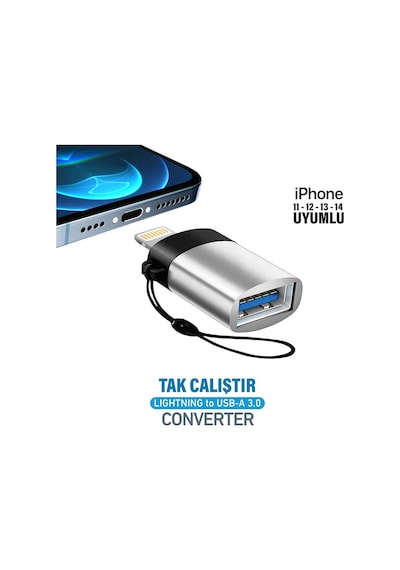 Apple Uyumlu iPhone iPad Usb Çevirici Dönüştürücü Otg Lightning - Usb 3.0 Aktarıcı