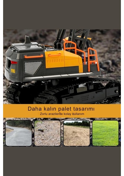 Uzaktan Kumandalı 6 Fonksiyon Şarjlı 640 Derece Dönebilen Vinç Oyuncak İş Makinesi 25 Cm. 6 Fonksiyon Vinç