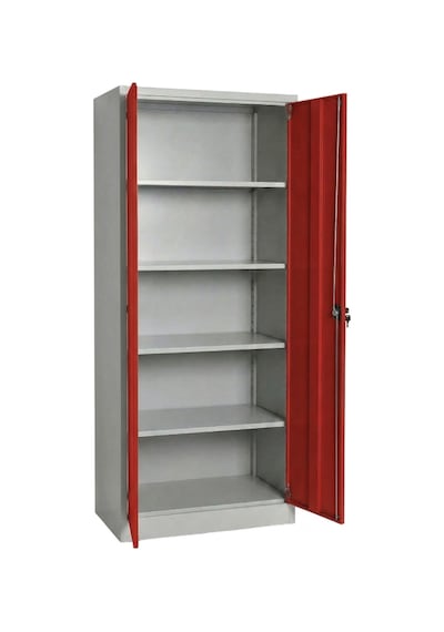 4 Gözlü 5 Bölmeli Dosya Dolabı Kırmızı 92x40x198