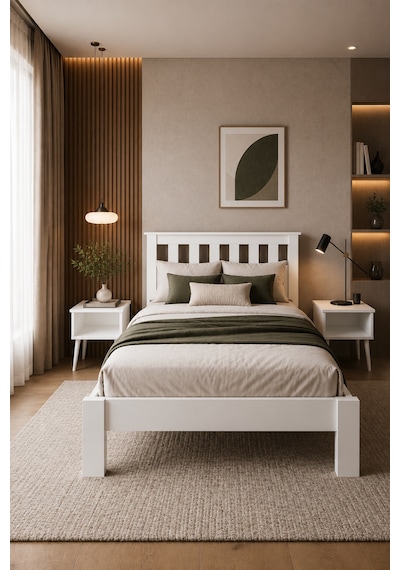 Shark New Çift Kişilik Mdf Karyola Ve 2 Komodinli Set