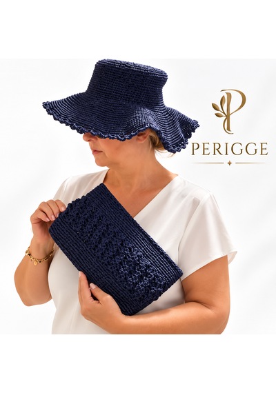 Periggecom Kağıt İp Peri Desen Şapka Lacivert