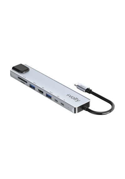 Type-c Çoğaltıcı Hub 8 İn 1 4k Hdmı, 100w Pd, Ethernet, Sd/tf, Usb 3.0 V301001 Standart