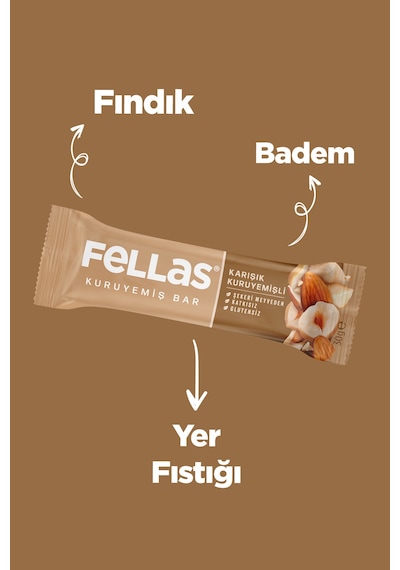 Karışık Kuruyemiş Bar 30g x12 Adet
