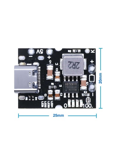5v 2a Usb Çıkış Powerbank Devresi Type C Usb Giriş Lityum Lion 18650 Pil Şarj Koruma Mobil