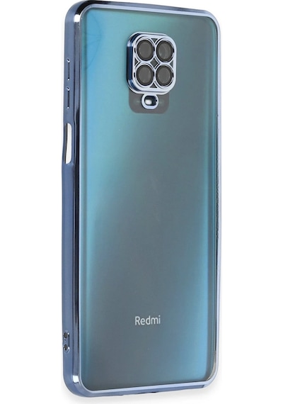 Gld-spt- Newface Xiaomi Redmi Note 9 Pro Kılıf Razer Lensli Silikon - Açık Mavi