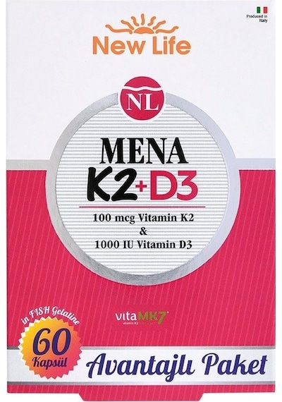 Newlife Mena K2 + D3 Vitamini 60 Kapsül