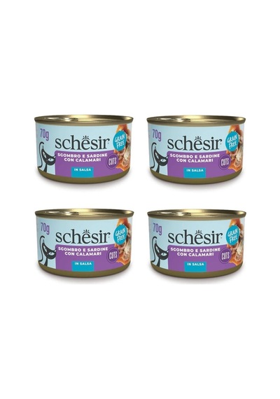 Schesir Sardalya İle Uskumrulu Sos İçinde Tamamlayıcı Kedi Konservesi 70 G X 4 Adet