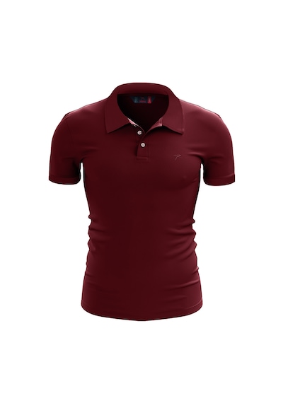 Raru Pamuk Büyük Beden Polo T-shirt Ingens Bordo Bordo