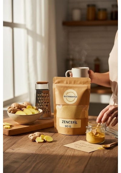 Sultanbahçe Doğal Toz Zencefil - 90 Gr- Katkısız Ve Taze Baharat - Öğütülmüş - Yüksek Kalite