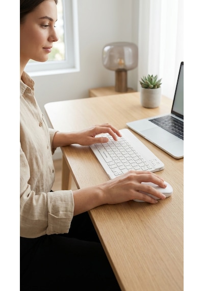 Şarj Edilebilir Ultra İnce Bluetooth Klavye Mouse Seti - Premium Sessiz Profesyonel Kablosuz Takım Şarj Edilebilir Ultra İnce Bluetooth Klavye Mouse Seti - Premium Sessiz Profesyonel Kablosuz Takım