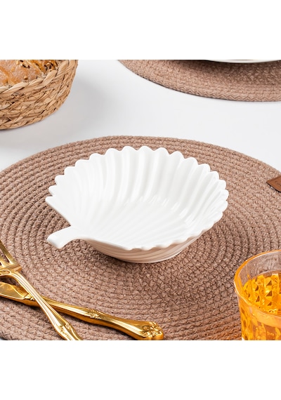 Porsima 1747n Porselen Kase Yaprak Desenli Derin Salata Kase 15cm