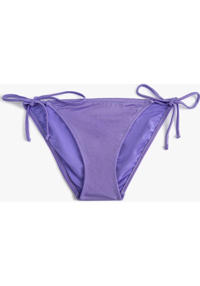 Koton Parlak Brazilian Bikini Altı Yanları Bağlama Detaylı Mor 4sak00051mm 4SAK00051MM349