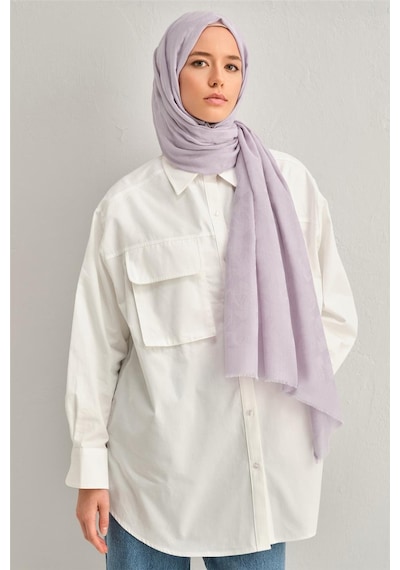 Armine Tencel Yün Monogram Desen Şal 15 Mor