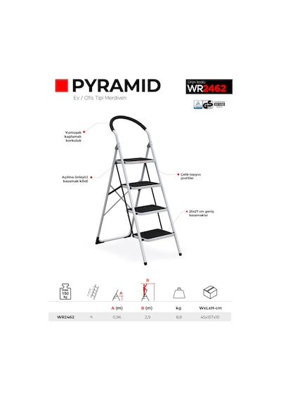 Çağsan WR2462 4 Basamaklı Pyramid Ev Tipi Merdiven