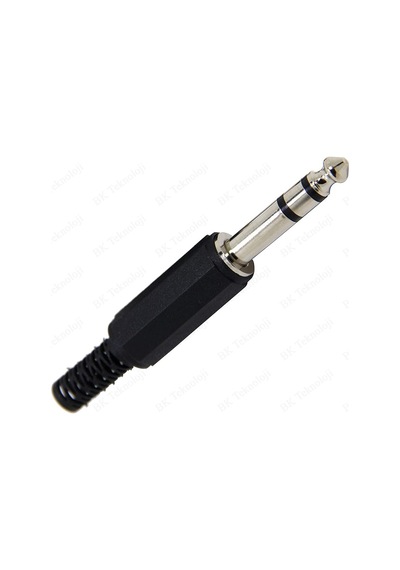 6.35mm 1/4 İnç Stereo TRS Erkek Fiş Lehim Tipi Plastik Konnektör