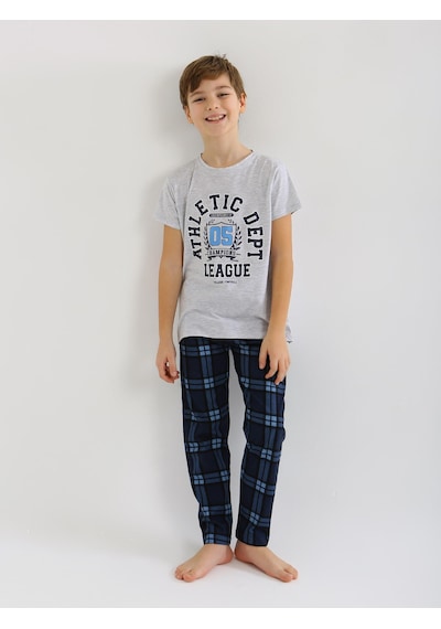 Vitmo Erkek Çocuk Kısa Kollu %100 Pamuklu Pijama Takımı League KARMELANJ