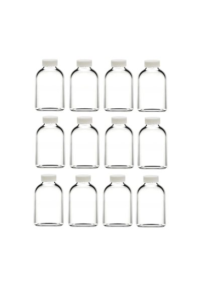 12 Adet Cam 50 Ml Mini Shot Ginger Detox Şişe Plastik Sızdırmaz Kapaklı Kolonya Koku Süs Küçük Şişe Diğer