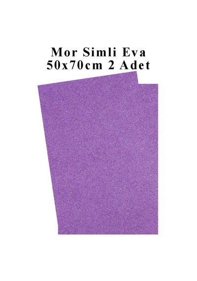 Mor Simli Eva 50x70 Cm 2 Adet Simli Eva Süngeri Okul Kreş Anasınıfı Elişi Etkinlikleri