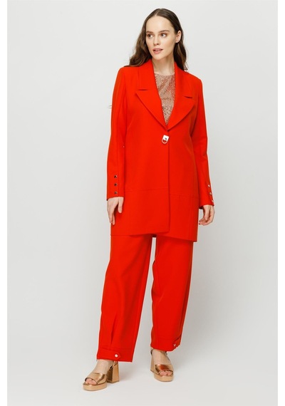 Esswaap Çıt Çıt Detaylı Oversize Ceket Pantolon Takım Oranj-oranj Oranj