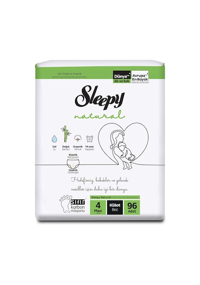 Sleepy Natural Külot Bez Ultra Fırsat Paketi 4 Beden Maxi 7-14 KG 96 Adet