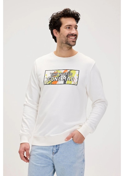 Bad Bear Caen Beyaz Erkek Baskılı Sweatshirt Siyah