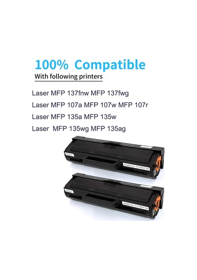 Ofis Mürekkebi Toner 2 Adet Toner Kartuşu Yedek 106a W1106a Hp Lazer Mfp 135w 107w 107a 107r 135a 137fnw 135w Laserjet