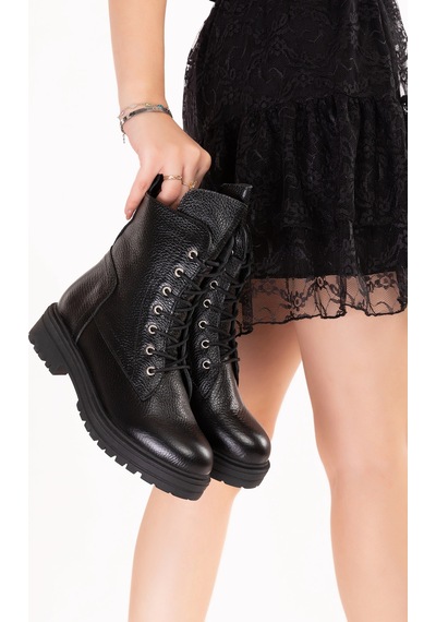 Gondol Hakiki Deri Rahat Günlük Postal Bot Anl.2716 Siyah