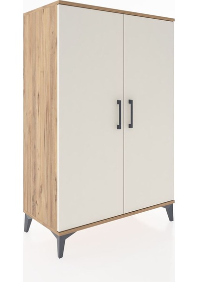 Hyperion Dolap 2 Raflı 2 Kapaklı Tek Askılı 88x44x134 Çam-aytaşı Çam