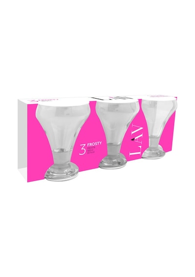Lav Frosty Cam Dondurma & Tatlı Kasesi 3'lü Küçük Boy 305 ml (Reçellik )